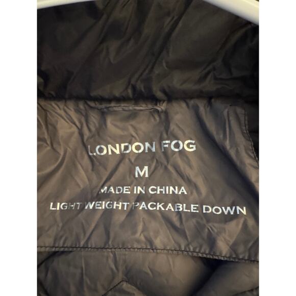 London Fog Medium Black Hooded Puffer Jacket - Picture 6 of 7
